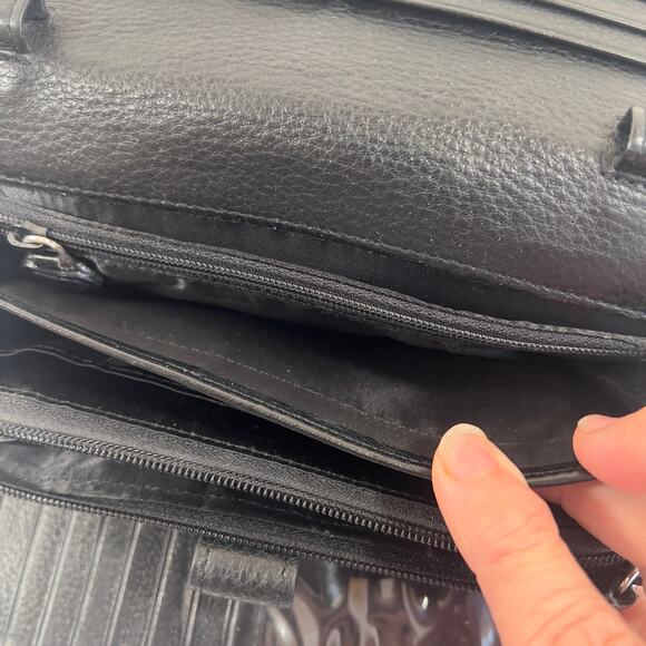 Brighton Wallet Checkbook Organizer Brown Black Leather Reptile Croc Motif - Picture 13 of 16